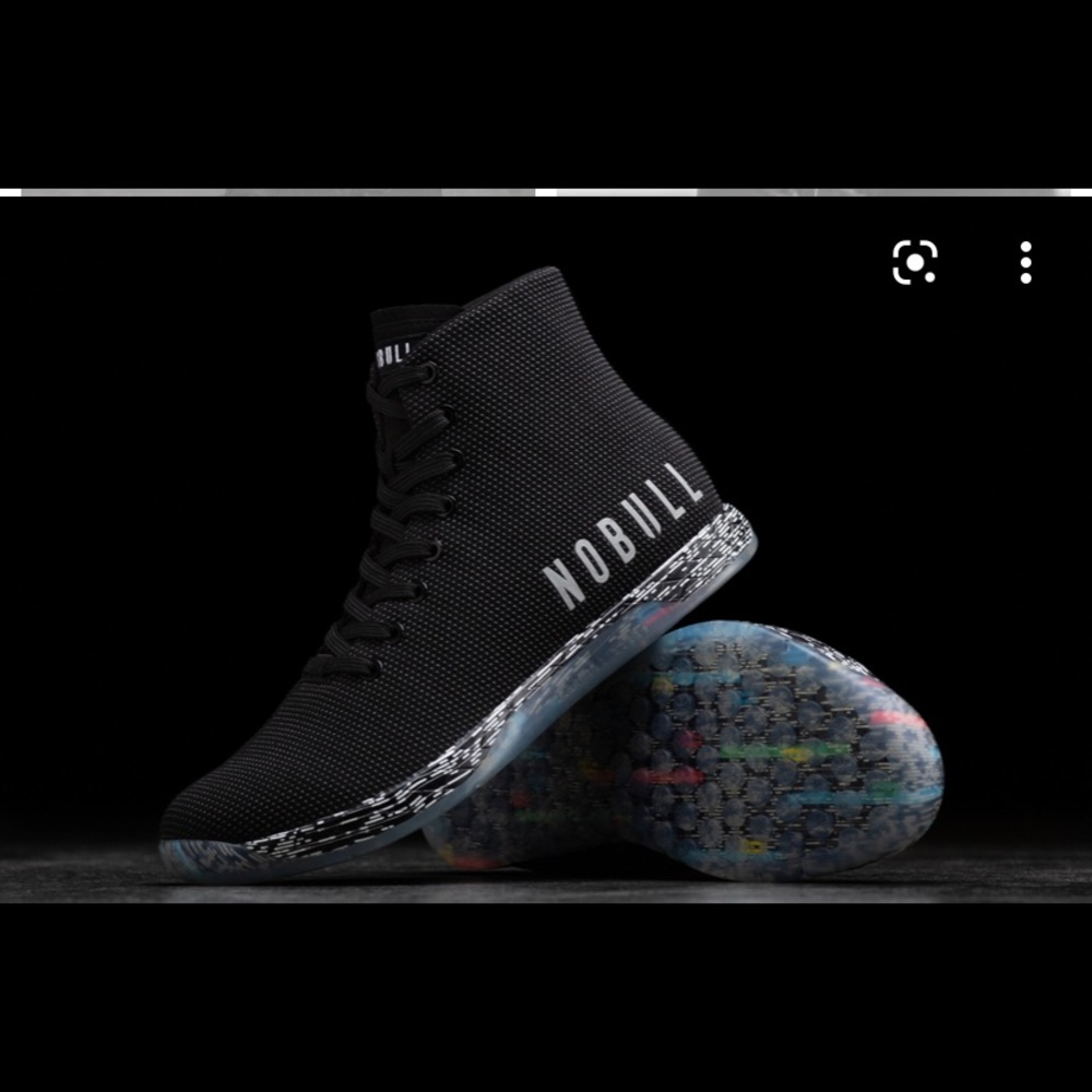 No Bull. Black Static high top trainers
